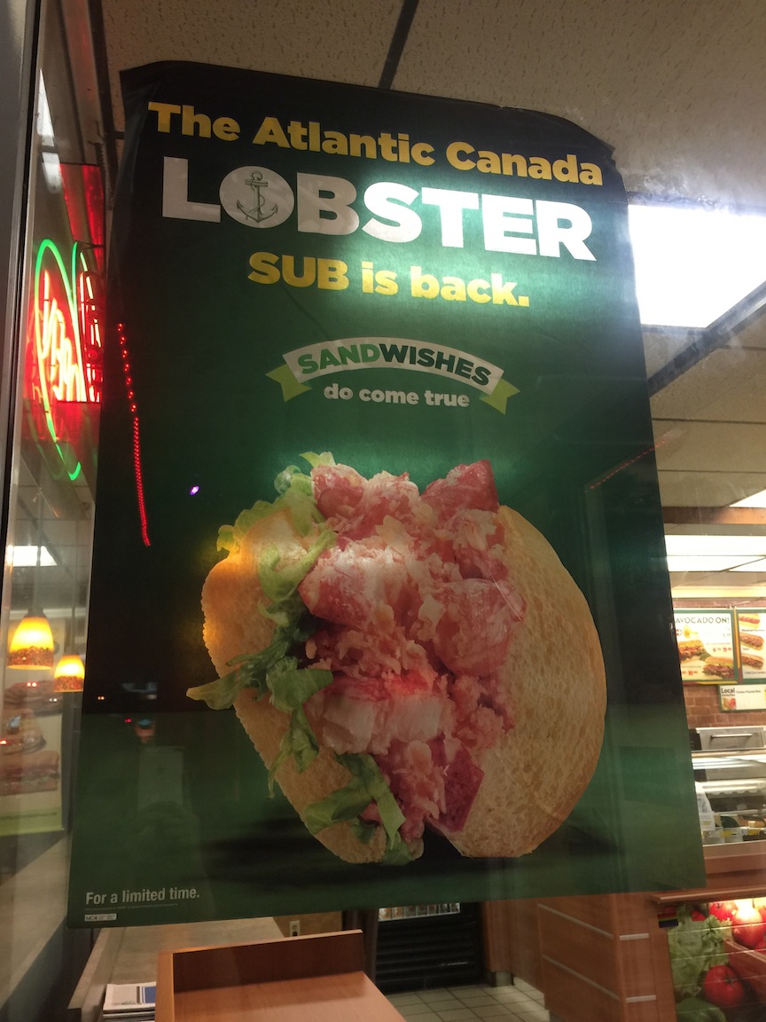 lobster at subway