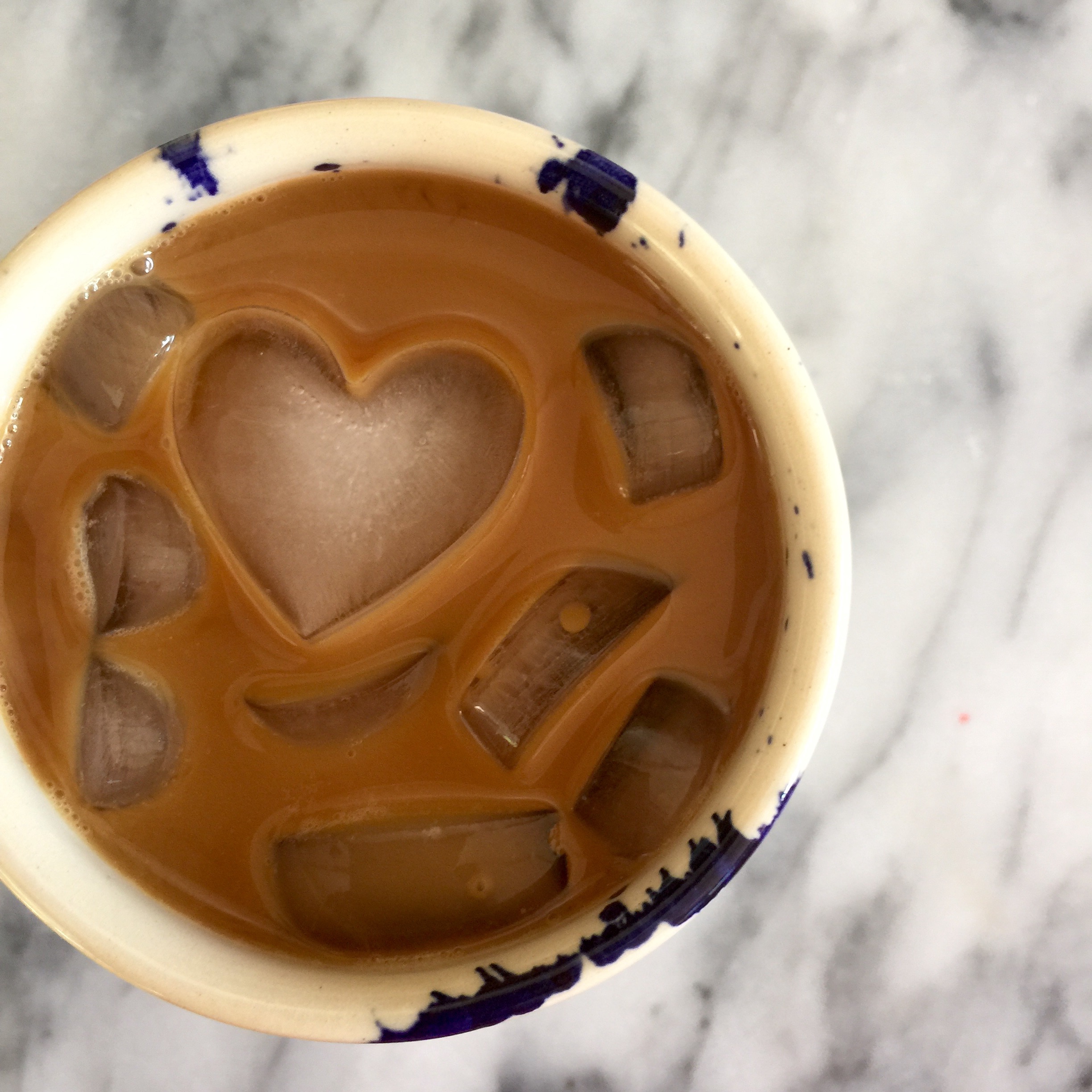 heart-shaped ice cubes